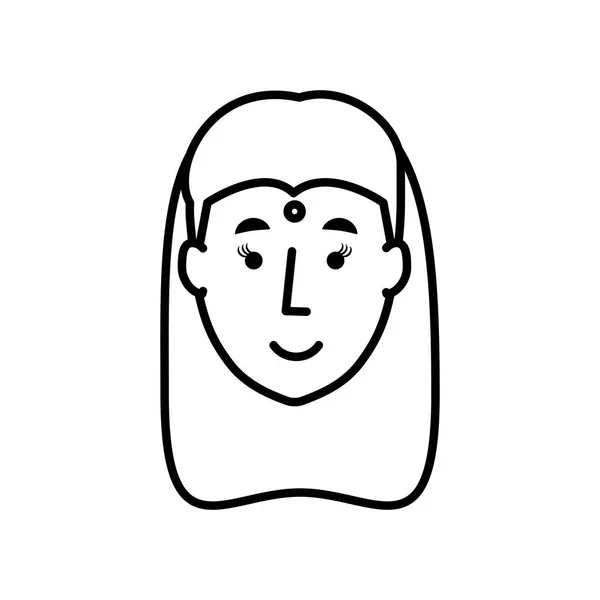 Голова женщины индийского происхождения — стоковый вектор