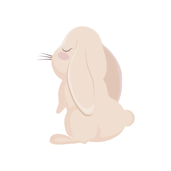 Mignon lapin animal caractère — Image vectorielle