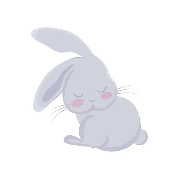 Mignon lapin animal caractère — Image vectorielle