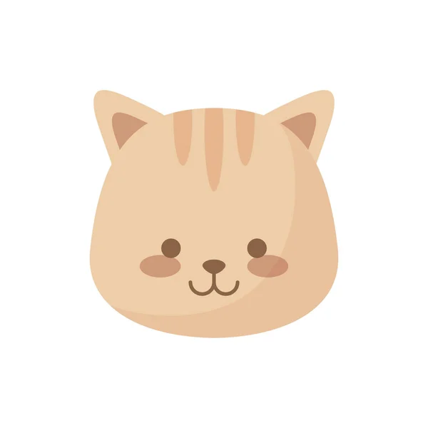 Cabeça de personagem animal gato bonito — Vetor de Stock