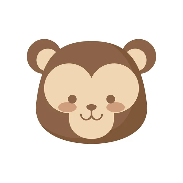 Cabeza de mono lindo personaje animal — Vector de stock