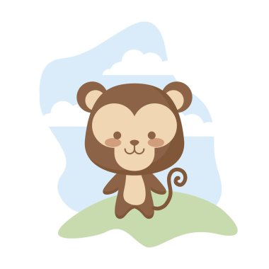 sevimli maymun hayvan peyzaj