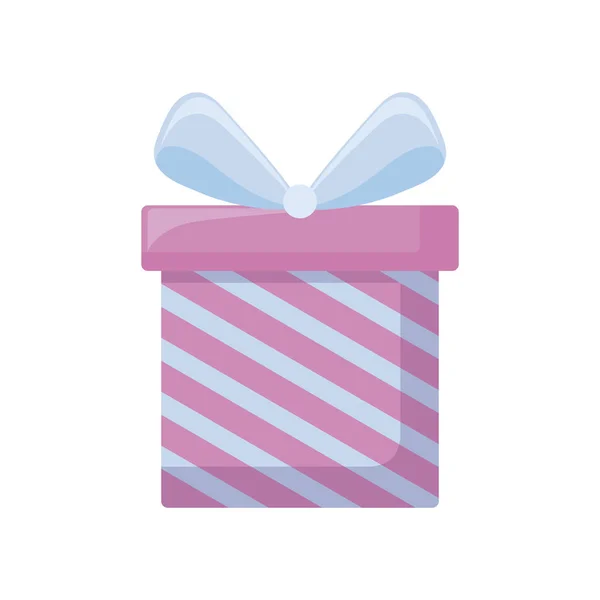 Regalo caja regalo con icono de arco — Vector de stock