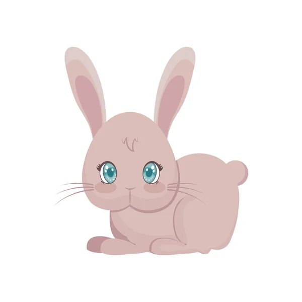 Lindo conejo animal carácter — Vector de stock