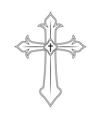 ahşap Katolik çapraz izole simgesi