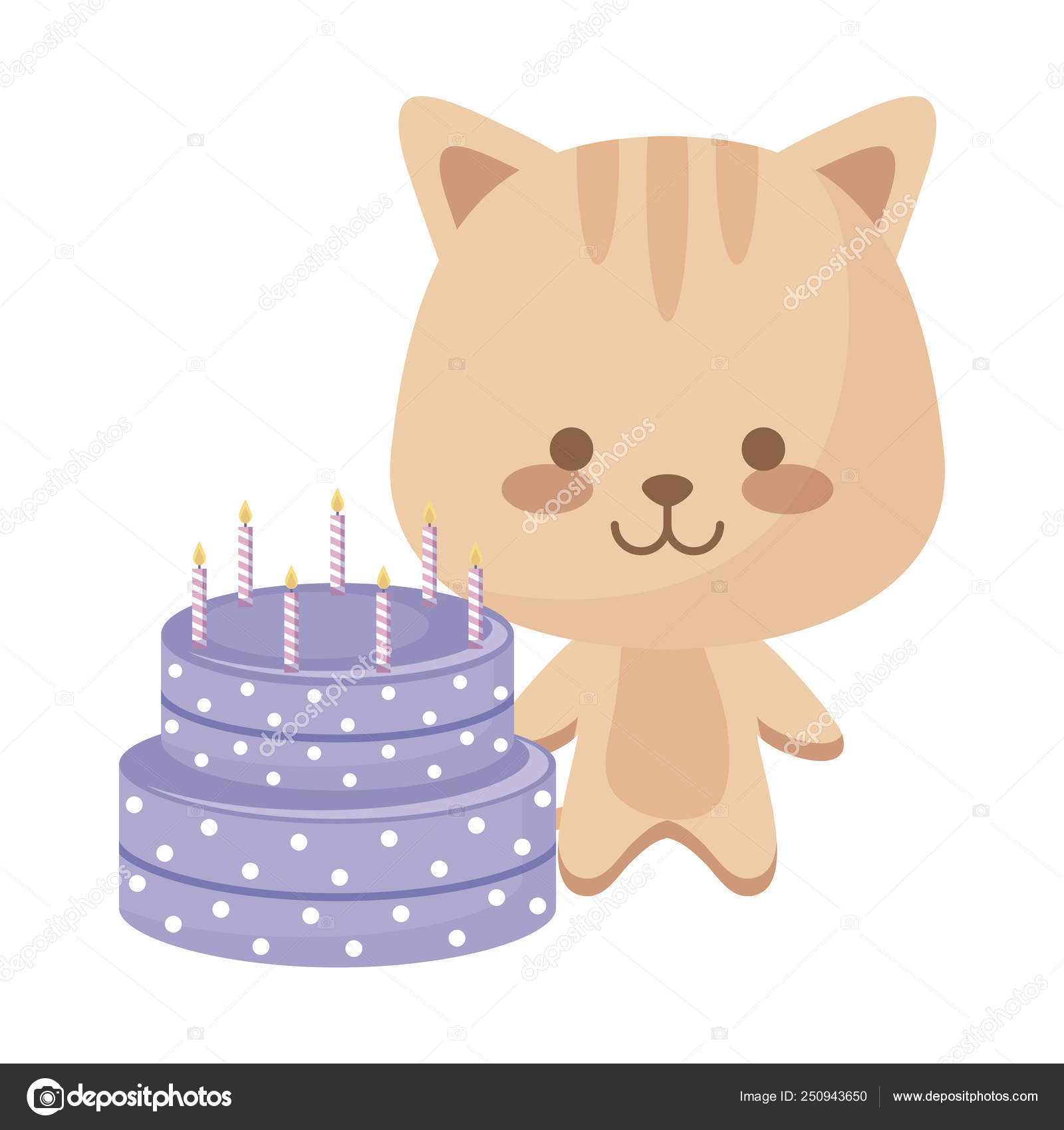 Mignon Chat Animal Avec Gateau Anniversaire Image Vectorielle Djv C Mignon Chat Animal Avec Gateau Anniversaire Image Vectorielle Djv C