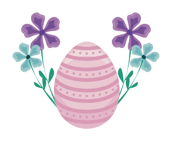 Huevo decorado de Pascua con flores — Vector de stock