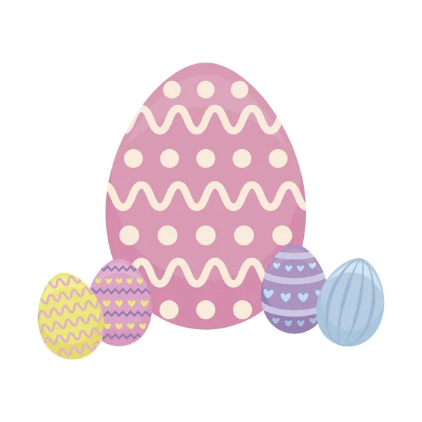 Ovos decorados de Páscoa — Vetor de Stock