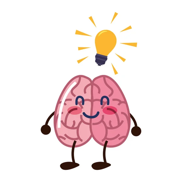 뇌 만화 교육 — 스톡 벡터