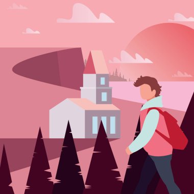 manzara doğa ile adam