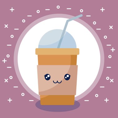 lezzetli milkshake kawaii karakter