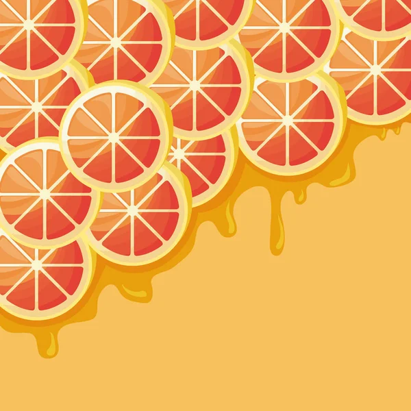 Modèle d'oranges fraîches fruits tranchés — Image vectorielle