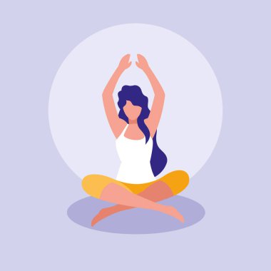 kadın pratik yoga avatar karakter