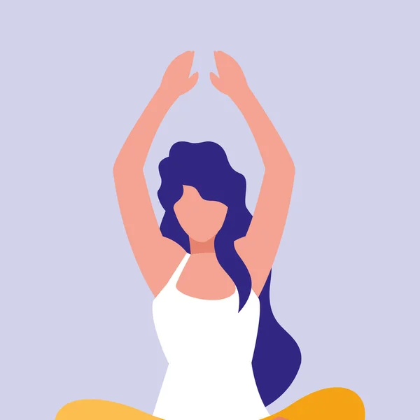 Frau praktiziert Yoga Avatar Charakter — Stockvektor