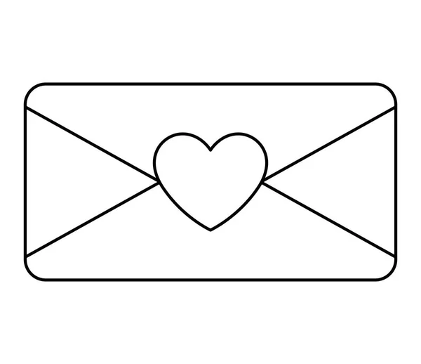 Envelop brief liefde pictogram — Stockvector