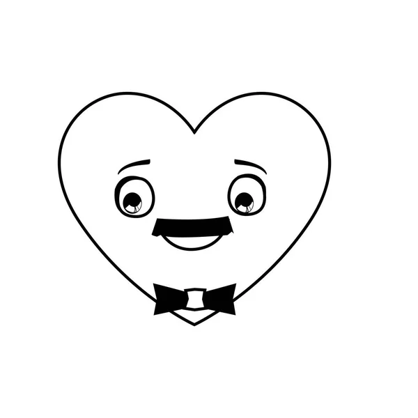 Corazón masculino kawaii carácter — Vector de stock