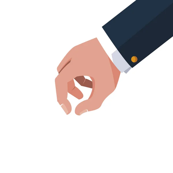 Hand businessman isolated icon — Stock Vector