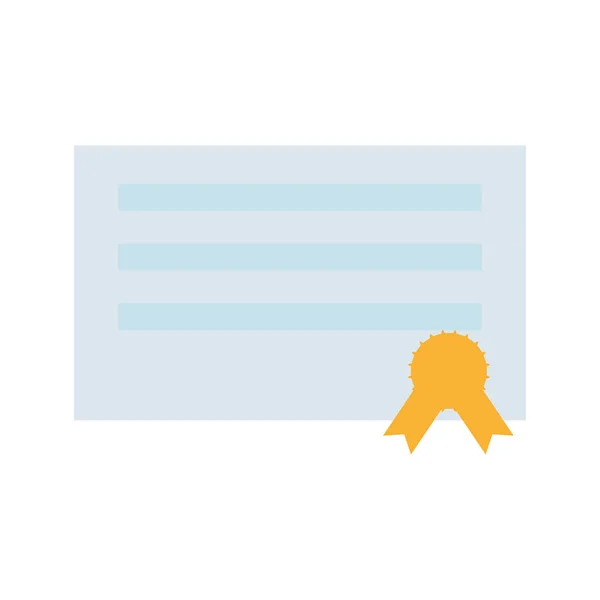 Maturitní certifikát izolované ikona — Stockový vektor