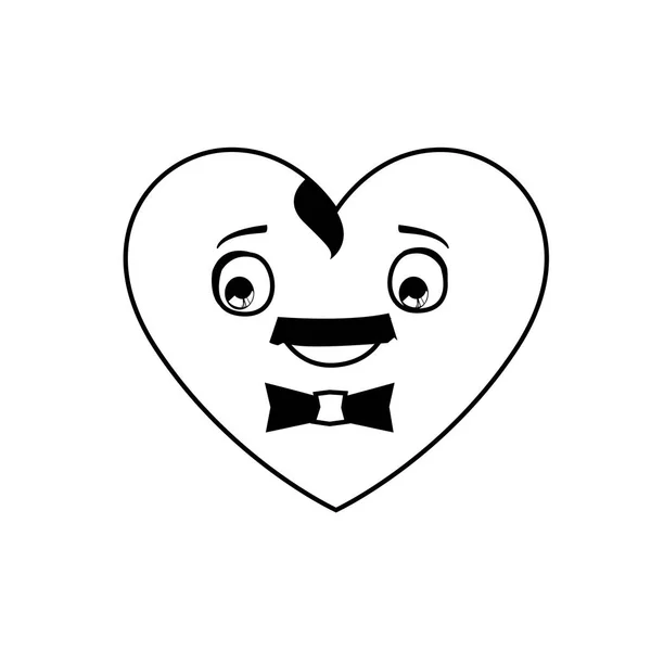 Καρδιά αρσενικό kawaii χαρακτήρα — Διανυσματικό Αρχείο