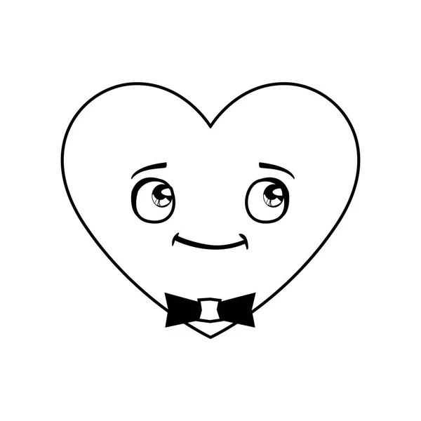 Cuore maschio kawaii personaggio — Vettoriale Stock