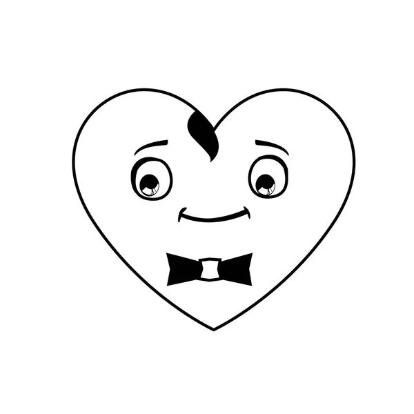 Καρδιά αρσενικό kawaii χαρακτήρα — Διανυσματικό Αρχείο
