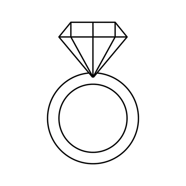 Zásnubní prsten s diamantem — Stockový vektor