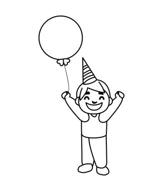 doğum günü balonları helyum ile şirin mutlu çocuk