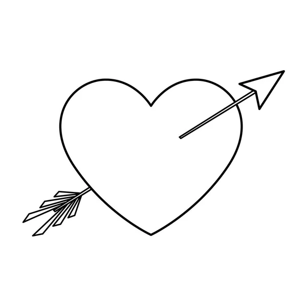 Amor do coração com ícone de seta —  Vetores de Stock