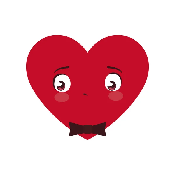 Coeur mâle kawaii caractère — Image vectorielle