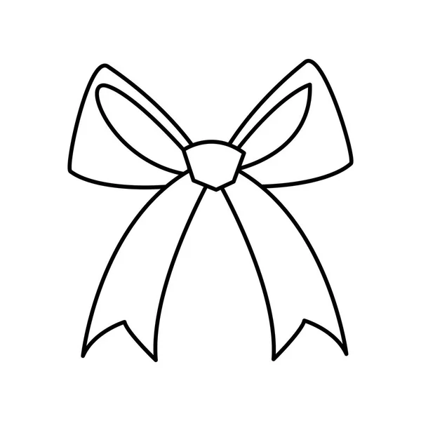Elegant bow ribbon icon — Stock Vector