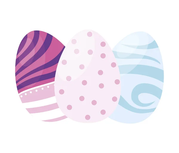 Huevos de Pascua feliz pintado — Vector de stock
