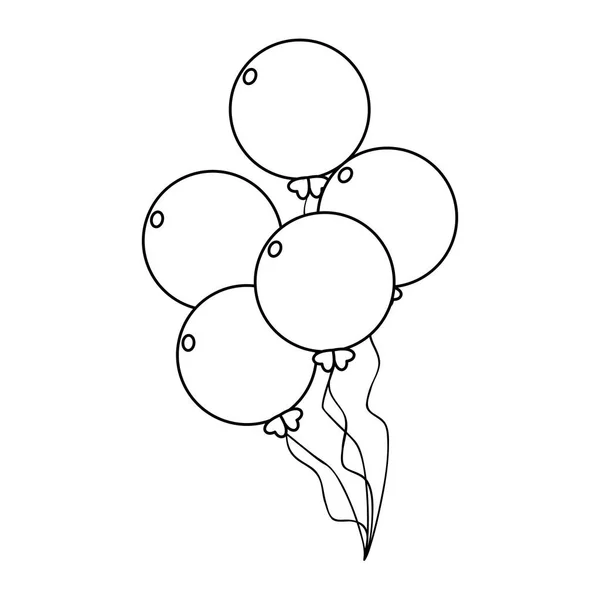 Baloane heliu petrecere sărbătoare — Vector de stoc