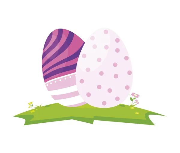 Huevos de Pascua feliz pintado — Vector de stock