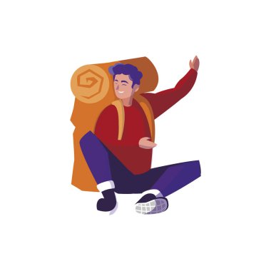 seyahat çantası ile maceracı adam