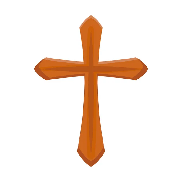 Cross catholic isolated icon — Stock Vector