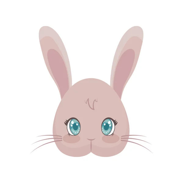 Head of cute rabbit animal character — Stock Vector