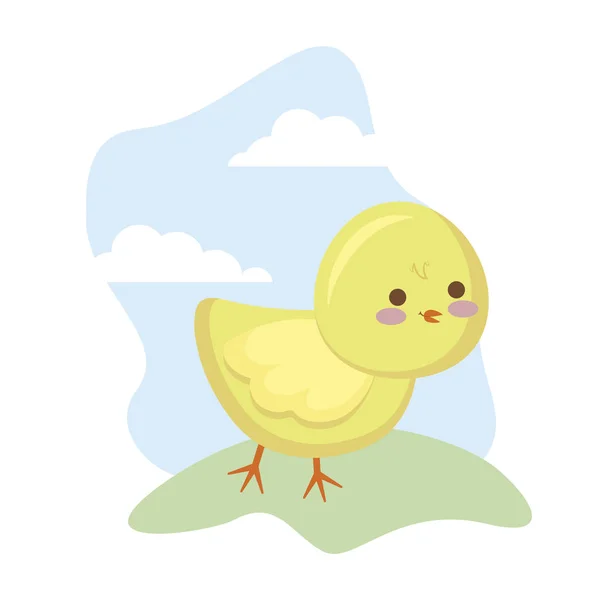 Zwierzę ładny kurczaka w trawie — Wektor stockowy