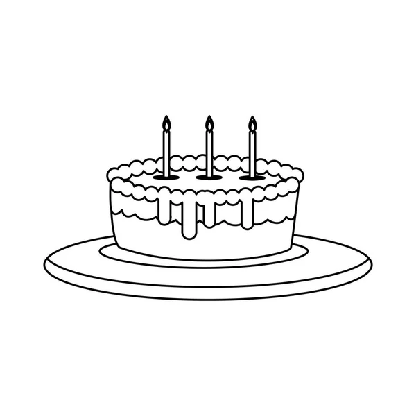 Солодкий торт день народження зі свічками — стоковий вектор