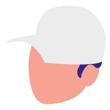 genç adam kafa kap karakter ile