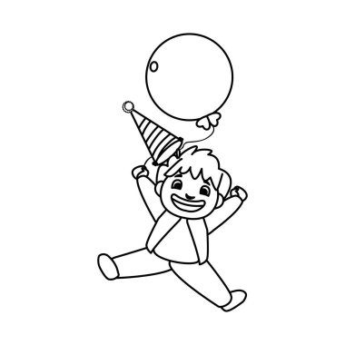 doğum günü balonları helyum ile şirin mutlu çocuk