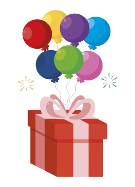 hediye kutusu balon helyumla mevcut