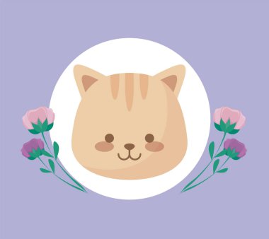 şirin kedi hayvan çiçekli başkanı