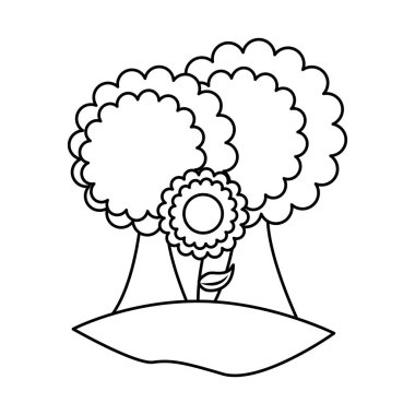 ağaç bitkiler orman ayçiçeği sahne ile