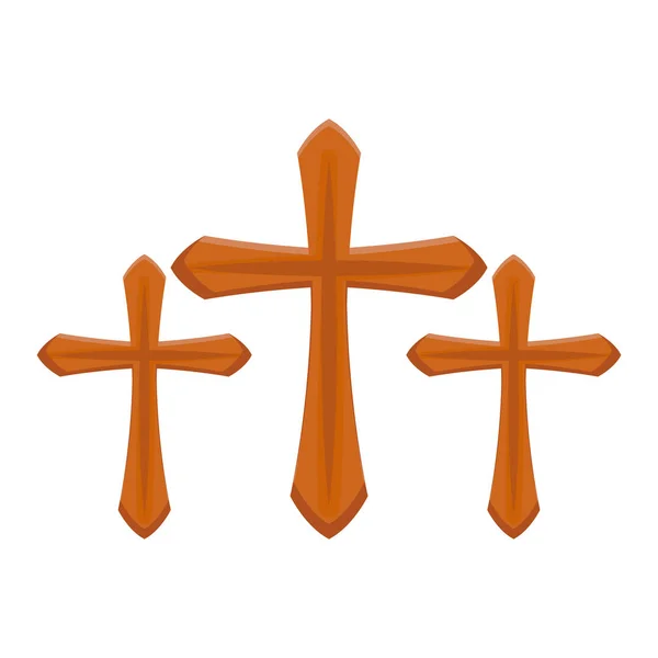 十字架のカトリック教徒のセット — ストックベクタ