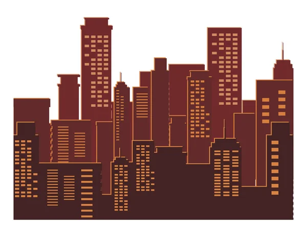 Buildings metropolis cityscape scene — Stock Vector