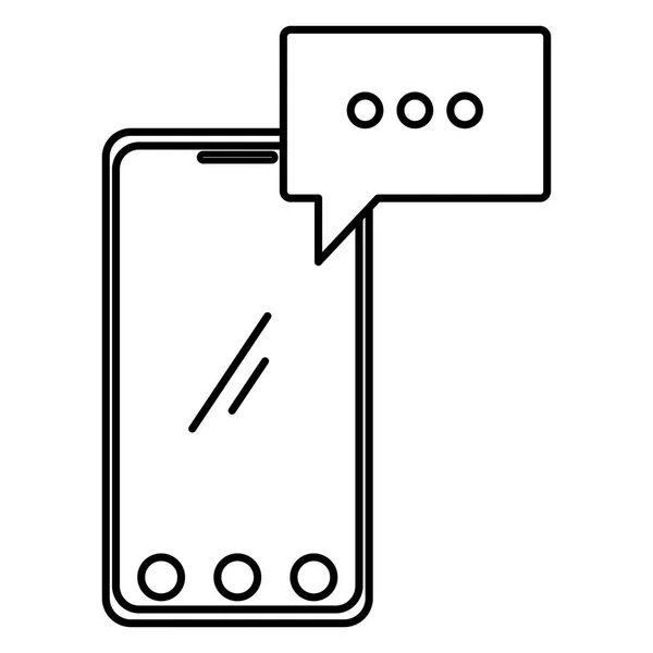 Smartphone mit Sprechblasensymbol — Stockvektor