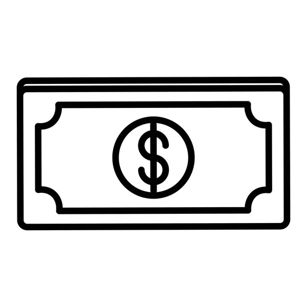 Billetes dólares icono de dinero — Vector de stock