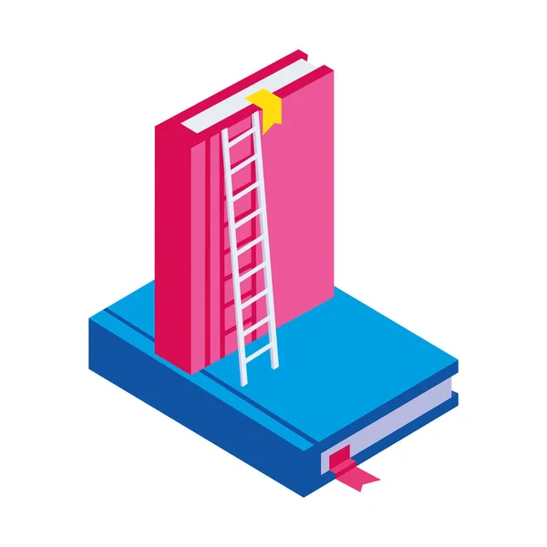 Σωρό βιβλία με σκαλοπατιών up — Διανυσματικό Αρχείο