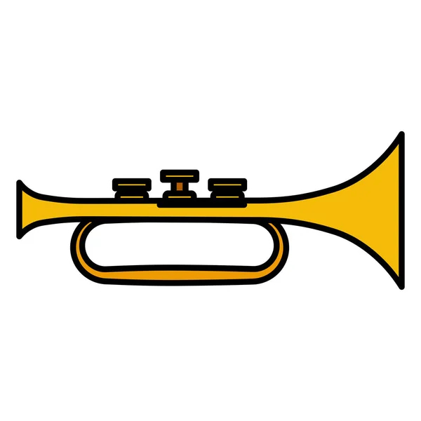 Trompeta Instrumento Musical icono — Vector de stock