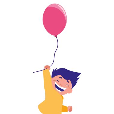 Çocuk holding balon gülümseyen
